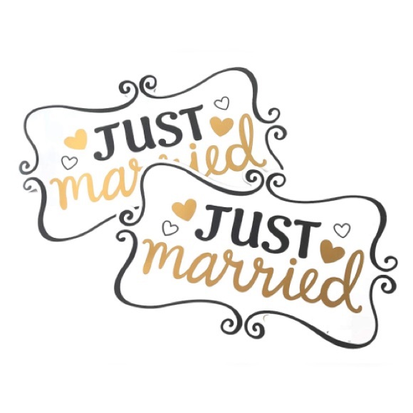 💓 Just Married bundle (beach hat - sign and car magnets) - Picture 4 of 6